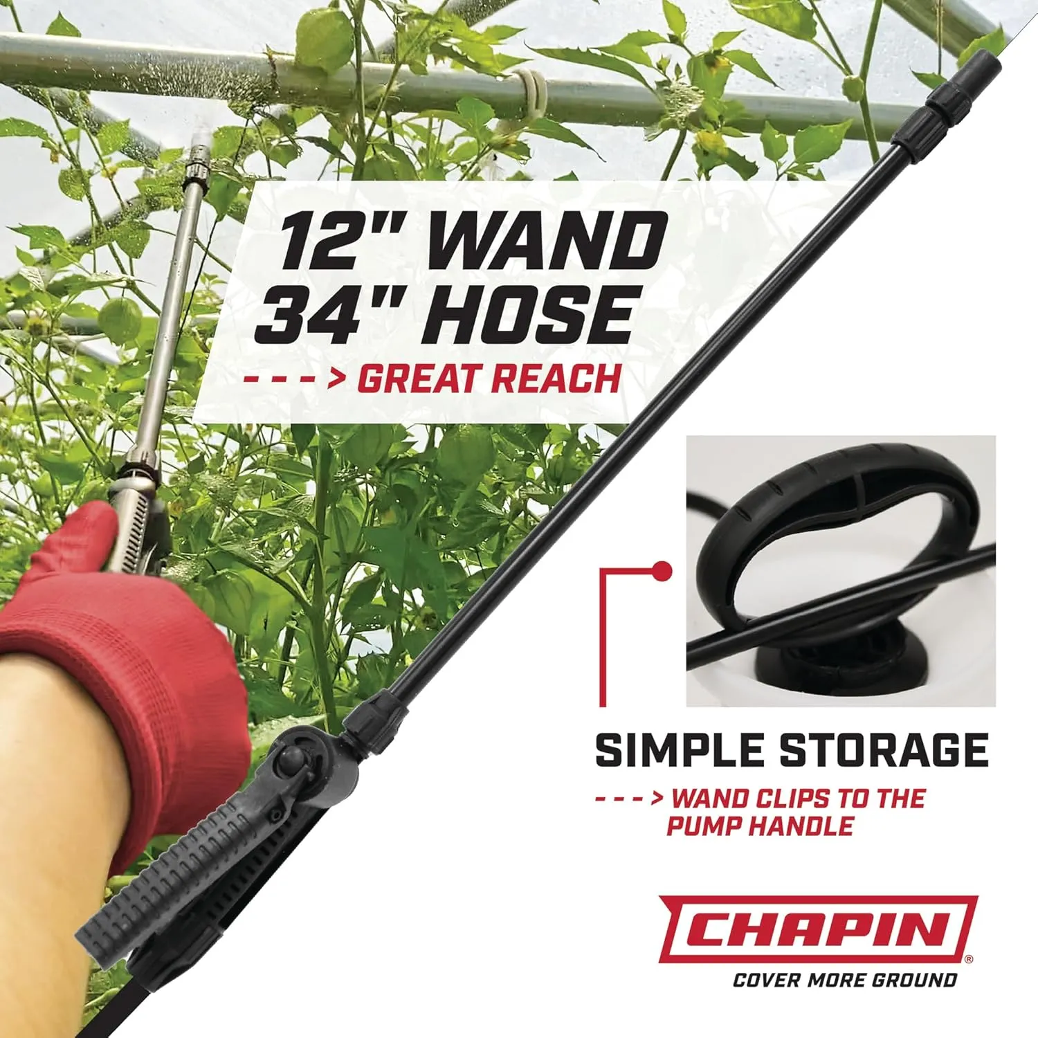 Chapin 20002 Made in USA 2 -Gallon Lawn and Garden Pump Pressured Sprayer, for Spraying Plants, Garden Watering, Lawns, Weeds and Pests, Translucent White
