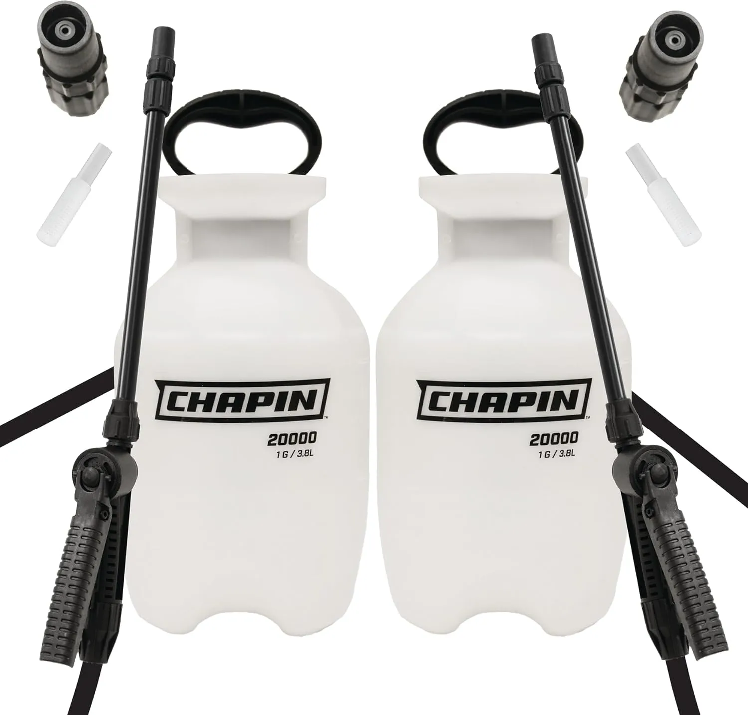 Chapin 22000 Made in USA Value Pack of 2 Units, 1 Gallon Lawn and Garden Pump Pressured Sprayer, for Spraying Plants, Garden Watering, Lawns, Weeds and Pests, Translucent White