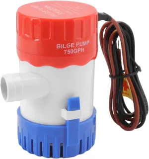 CHICIRIS Bilge Pump, Submersible Boat Non Automatic Electric Marine Bilge Pump for Pond Pool Boat RV (750GPH 24V)