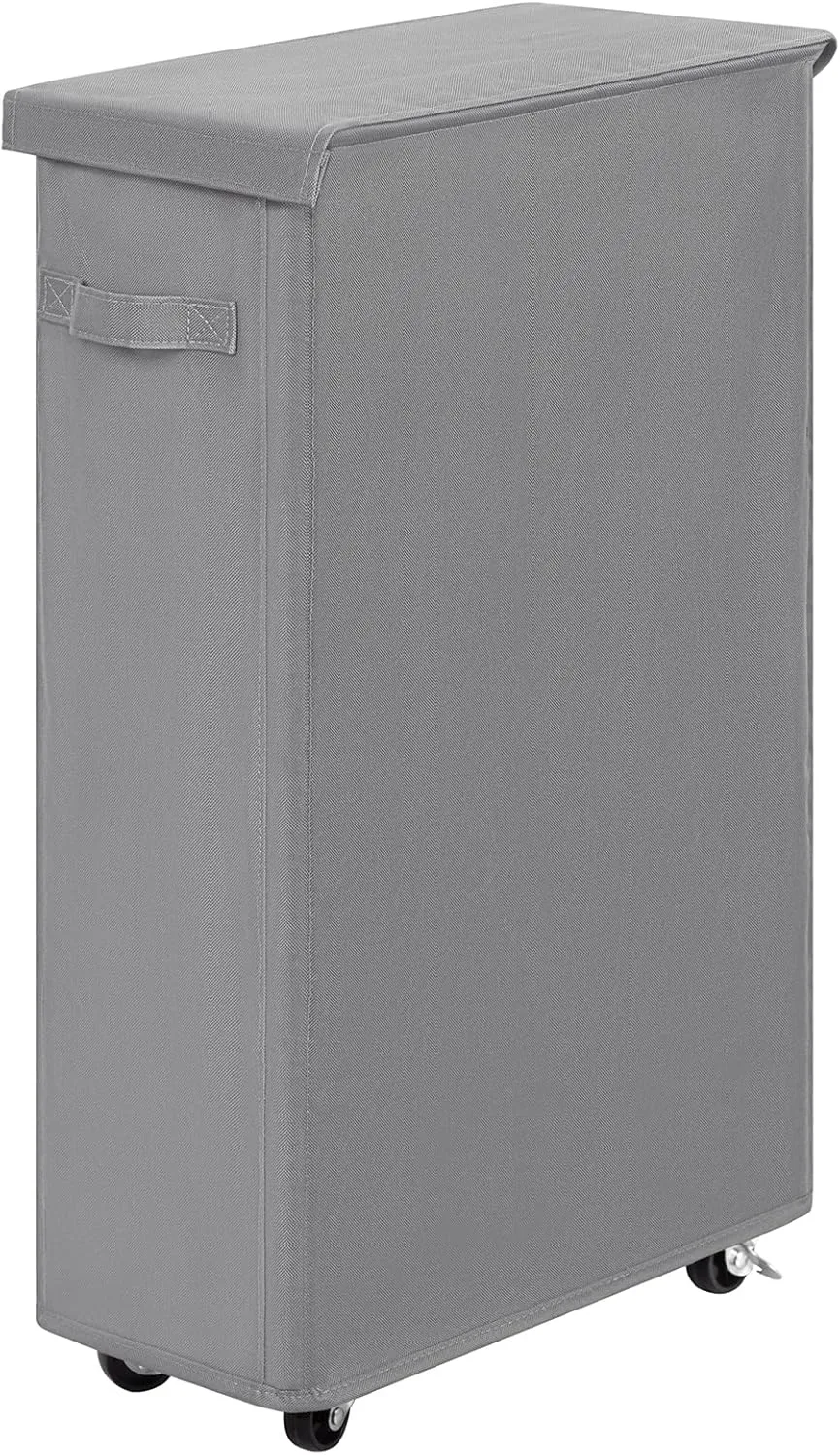 Chrislley 65L Slim Laundry Hamper with Lid Narrow Rolling Laundry Basket with Wheels Upgrade Foldable Dirty Clothes Hamper Portable Skinny Hamper Storage Bins (27.56 inches, Grey)