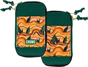 Chums Reversi Polyester Wallet – Reversible Zippered Pouch for Men and Women (Tree Waves)