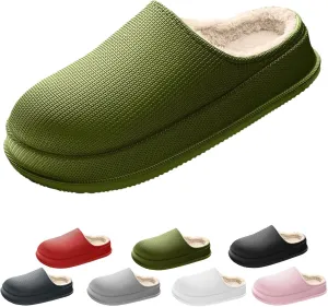 Cloud Slippers Winter, Pillow Warm Fuzzy Cushioned Indoor/Outdoor Slippers, Thick-Sole House Slides for Men & Women