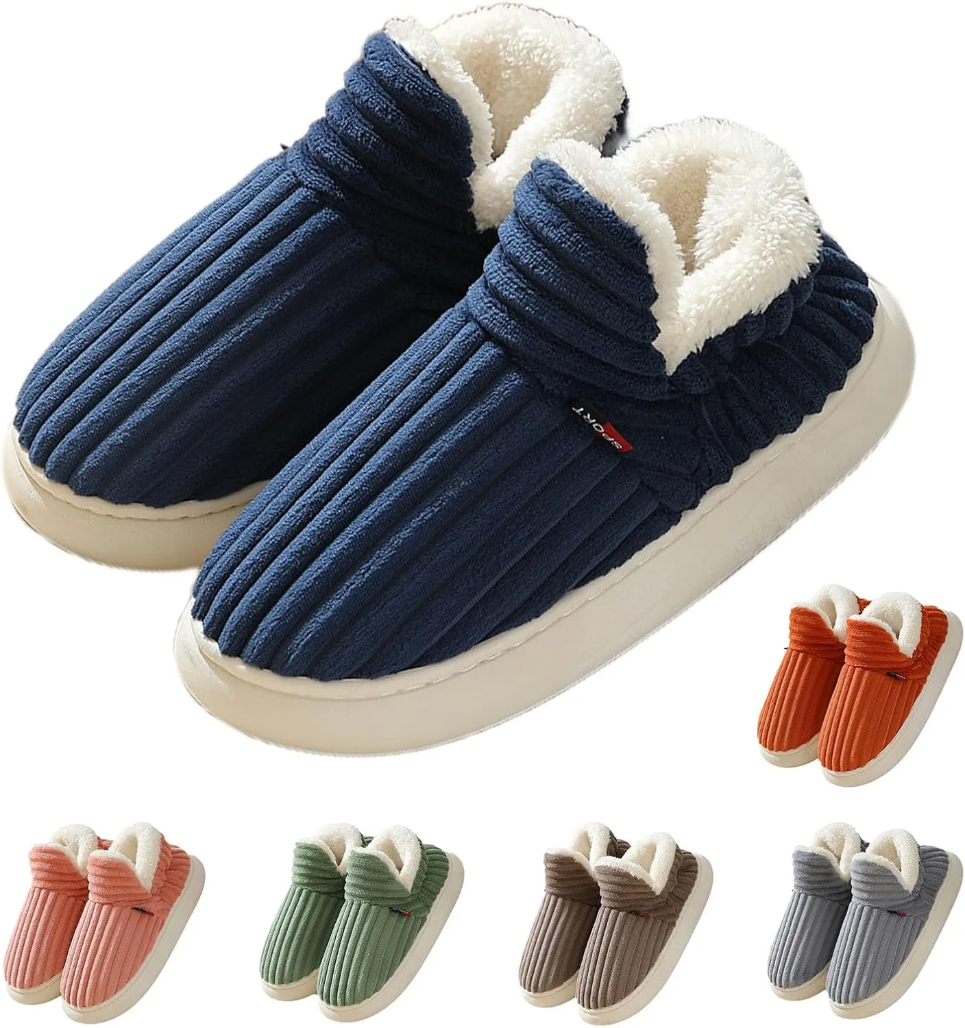 Cloud Slippers Women Men, Pillow Warm Fuzzy House Slippers, Thick Sole Anti-Skid Cozy Plush slides