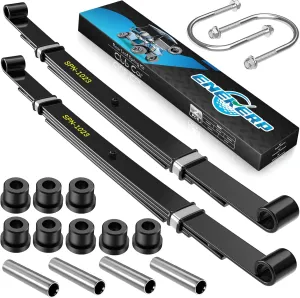 Club Car Precedent Heavy Duty Rear Leaf Spring Kit, Golf Cart 4-Leaf Springs with Bushings Sleeves and U Bolt for Club Car Precedent Gas&Electric 2004-UP, OEM# 102509301 102513001
