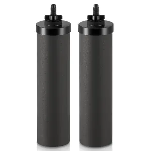 CO-Z Water Filter Replacements, 2 Activated Carbon Water Filters for Gravity Filtration System, Black Purification Elements Purifier Replacements for Home Travel Outdoor, NSF/ANSI 42 Certified