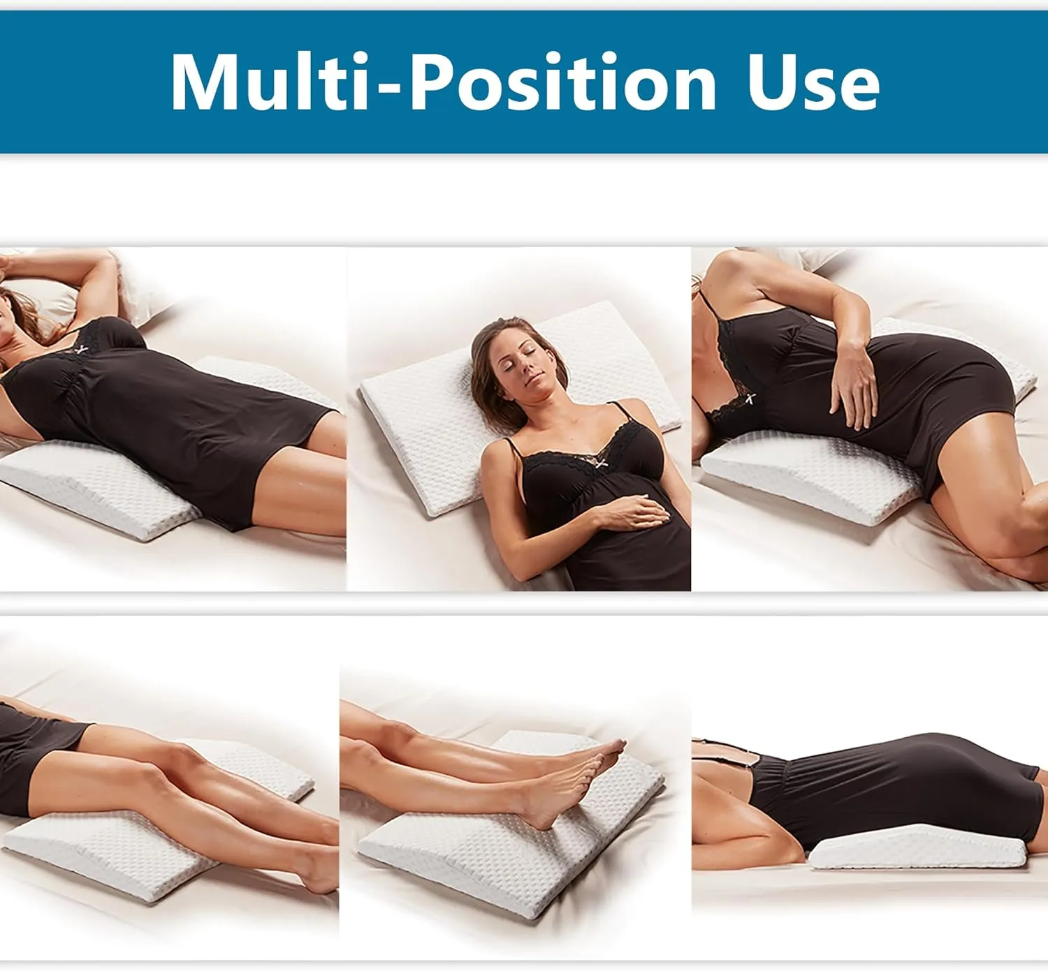 ComfiLife Lumbar Support Pillow for Sleeping Memory Foam Pillow for Back Pain Relief - Side, Back and Stomach Sleepers- Triangle Wedge Bolster Pillow - Bed Rest Pillow (White, Standard)