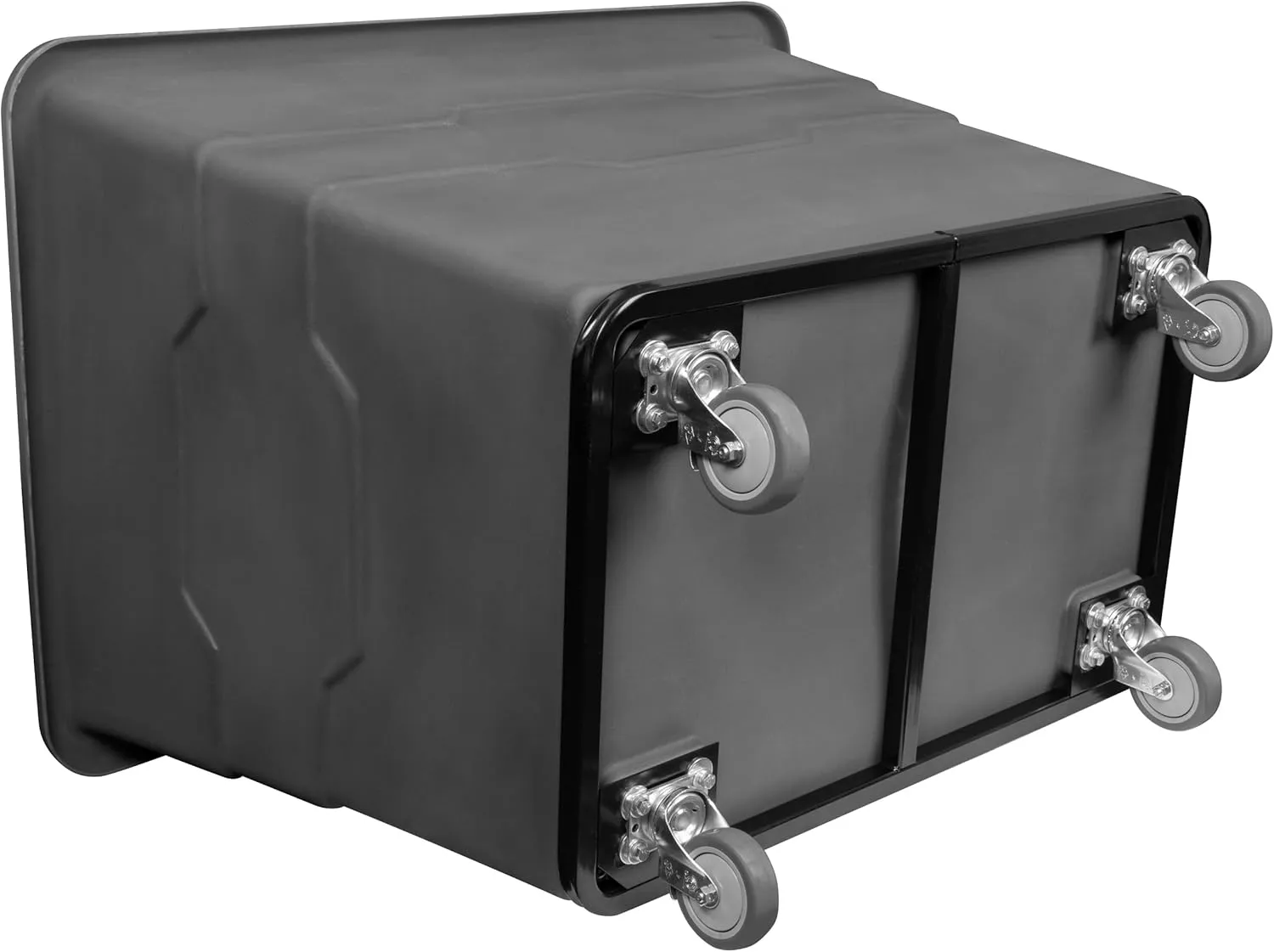 Commercial 16 Bushel Utility Cart with Steel Base, Poly Box Basket Truck, Laundry Cart, and Rolling Trash Bin, 47-Inch x 34.75-Inch x 35.5-Inch, 1000 Pound Weight Capacity, Gray