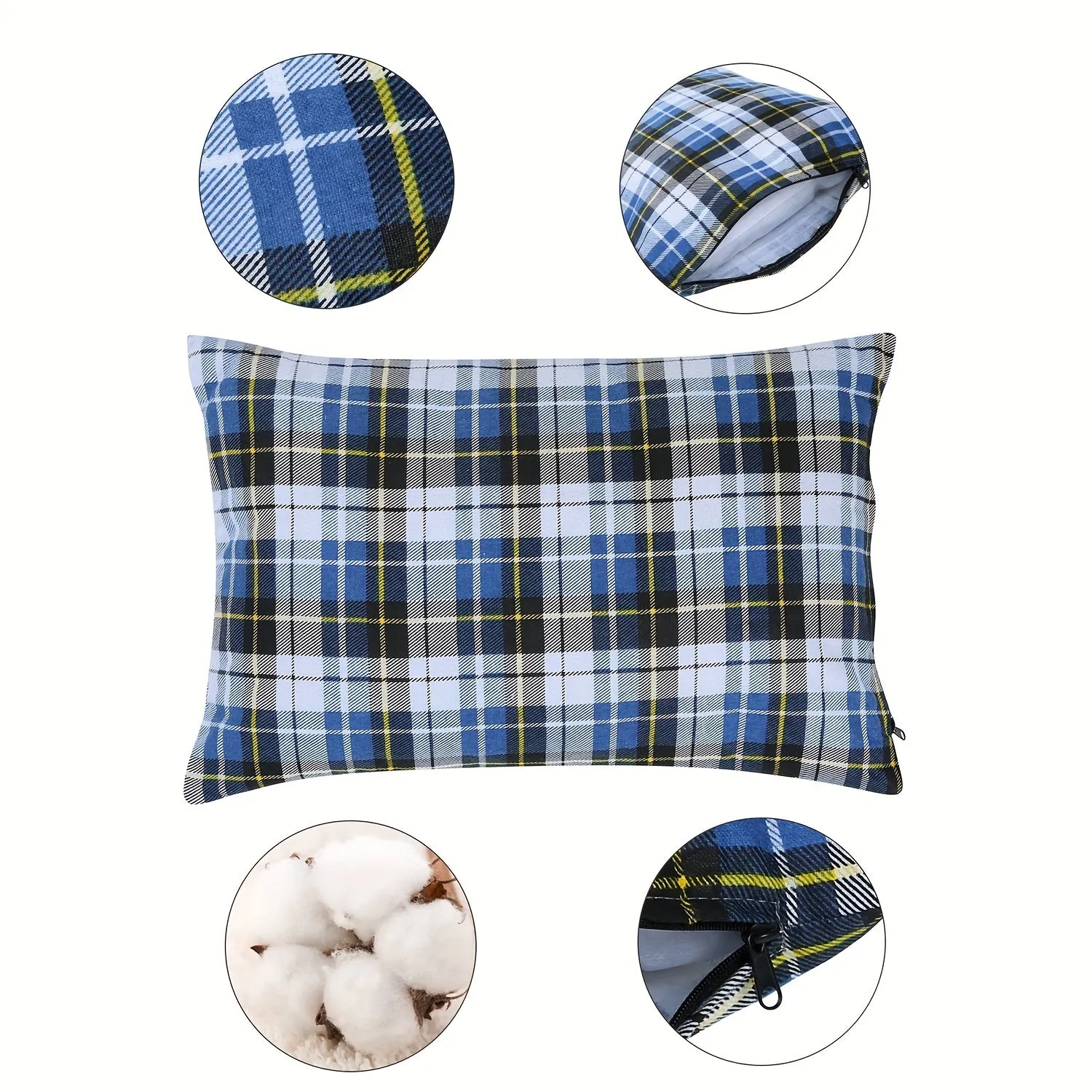Compact Travel Pillow - Soft Cotton, Ergonomic Design, Portable with Compression Bag for Long-Distance Sleep, Napping, and Relaxation on-The-Go