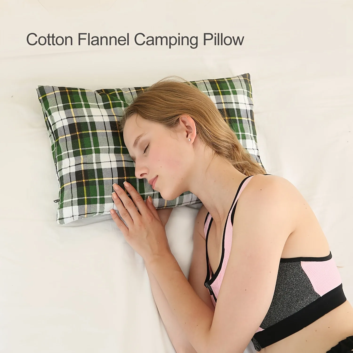 Compact Travel Pillow - Soft Cotton, Ergonomic Design, Portable with Compression Bag for Long-Distance Sleep, Napping, and Relaxation on-The-Go