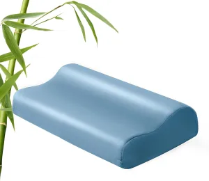 Contour Cervical Pillowcase- Rayon Derived from Bamboo Pillow Case Cover for Contour Cervical Neck Pillow- Breathable Silky Soft Pillowcase for Hot Sleepers,24 x14 x5/3.7 Inches 1 Piece Aqua Blue