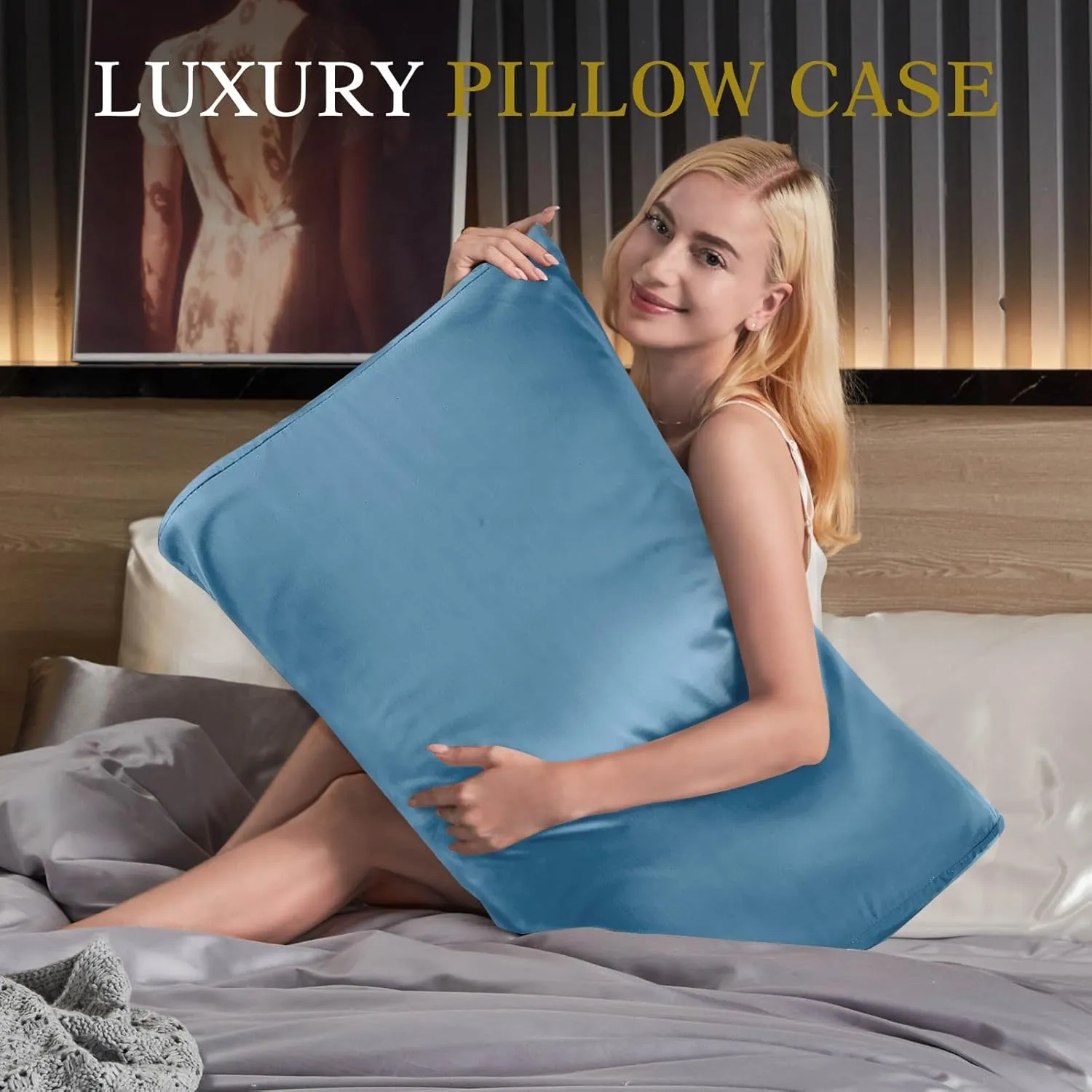 Contour Cervical Pillowcase- Rayon Derived from Bamboo Pillow Case Cover for Contour Cervical Neck Pillow- Breathable Silky Soft Pillowcase for Hot Sleepers,24 x14 x5/3.7 Inches 1 Piece Aqua Blue