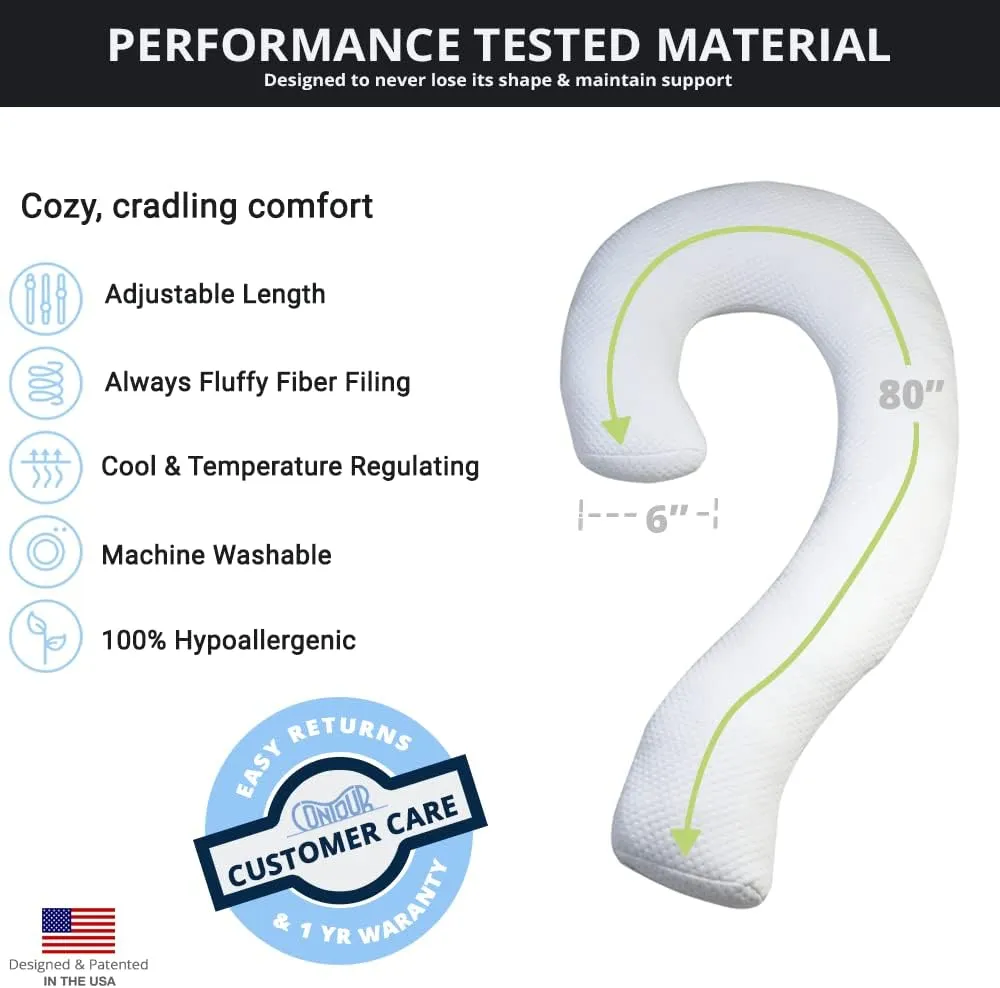 Contour Swan Body Pillow w/Pillowcase Cool XL - As Seen on TV
