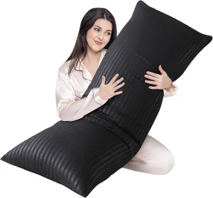 Cosybay Black Full Body Pillow Insert - Fluffy Long Bed Pillow for Adults - Firm Large Body Pillow for Side and Back Sleepers - 20x54 Inch(Black)