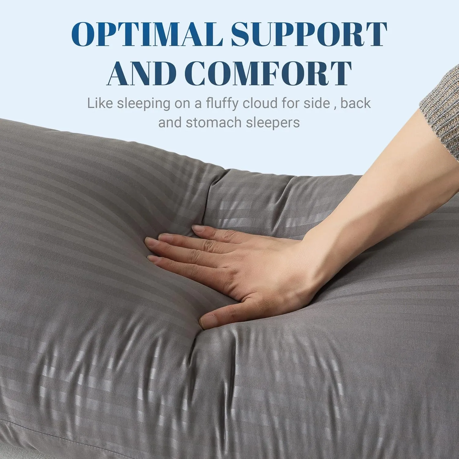 Cosybay Dark Grey Full Body Pillow Insert - Fluffy Long Bed Pillow for Adults - Firm Large Body Pillow for Side and Back Sleepers - 20x54 Inch(Dark Grey)