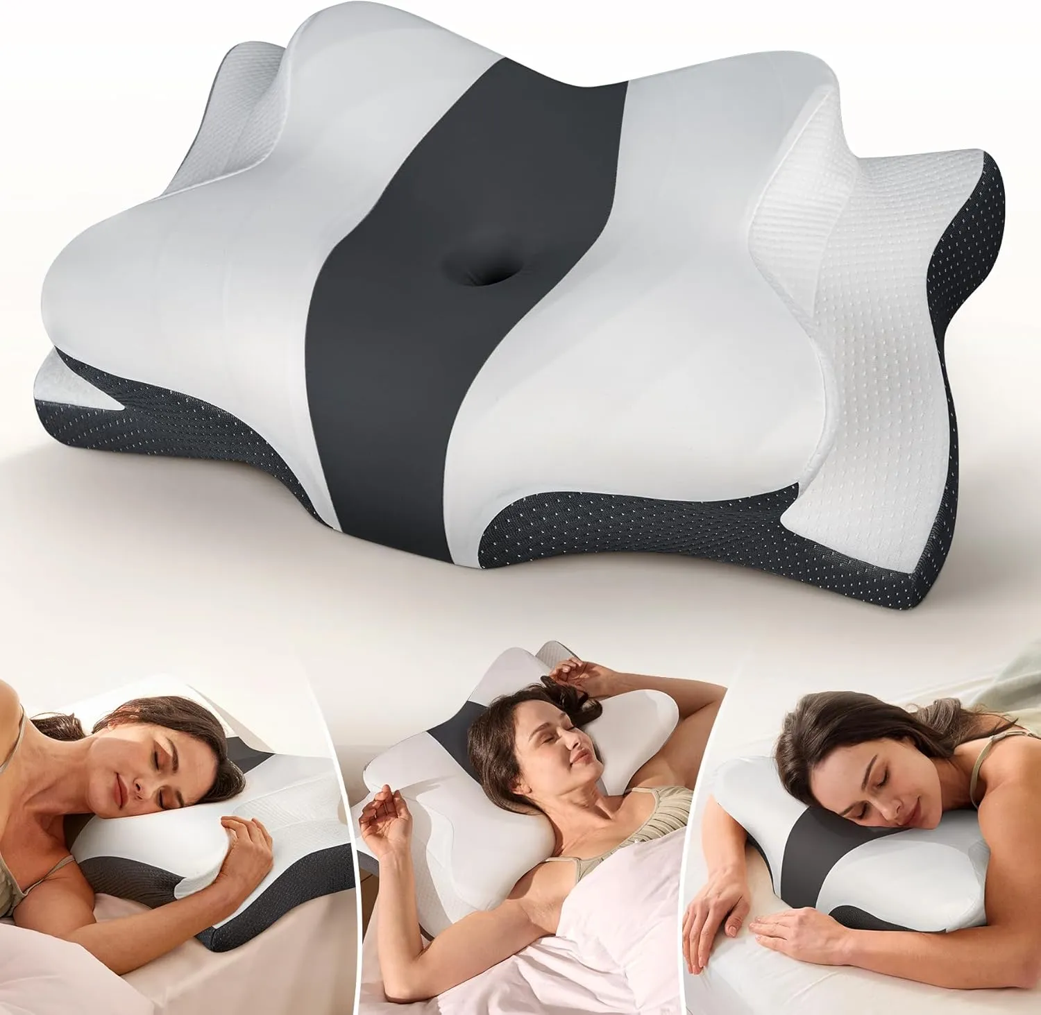 Cozyplayer True Cooling Cervical Neck Pillow for Pain Relief, Ergonomic Side Sleeper Pillow for Neck Support, Odorless Orthopedic Contour Memory Foam Pillows, Bed Pillow for Back Stomach Sleeper