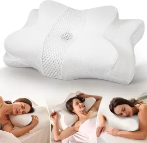 Cozyplayer True Cooling Cervical Neck Pillow for Pain Relief, Ergonomic Side Sleeper Pillow for Neck Support, Odorless Orthopedic Contour Memory Foam Pillows, Bed Pillow for Back Stomach Sleeper