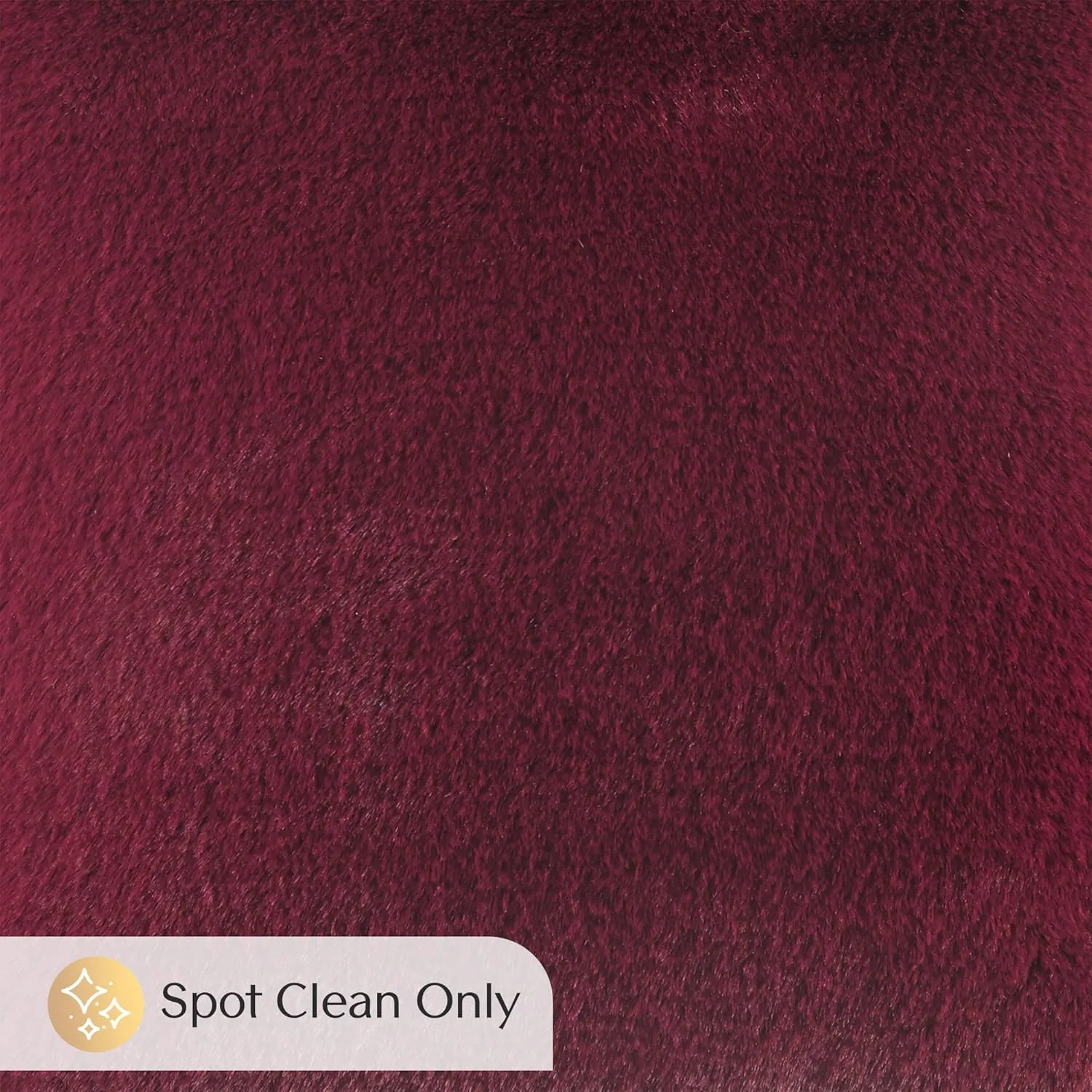Croscill Décor Pillow, Luxurious Long Faux Fur Plush Removable Cover with Brand Insignia Zipper, All Season & Skin Friendly Poly Filling Décor Pillow Insert, Sable, Square, 20x20, Burgundy