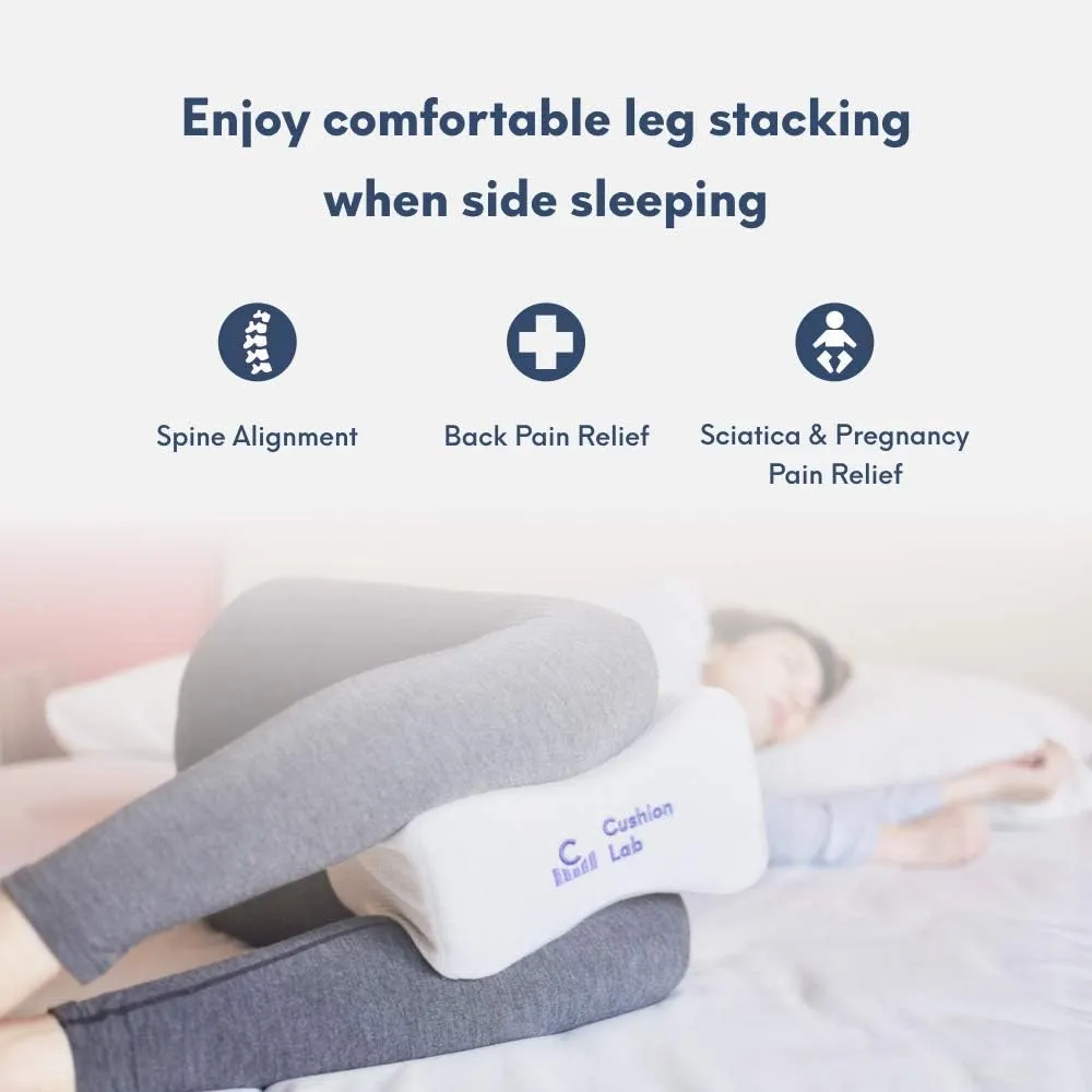 Cushion Lab Wedge Contour Pillow- Orthopedic Extra Dense for Knee, Back Pain Relief, Leg Pain, Hip, Pregnancy, Sciatica & Joint Pain -