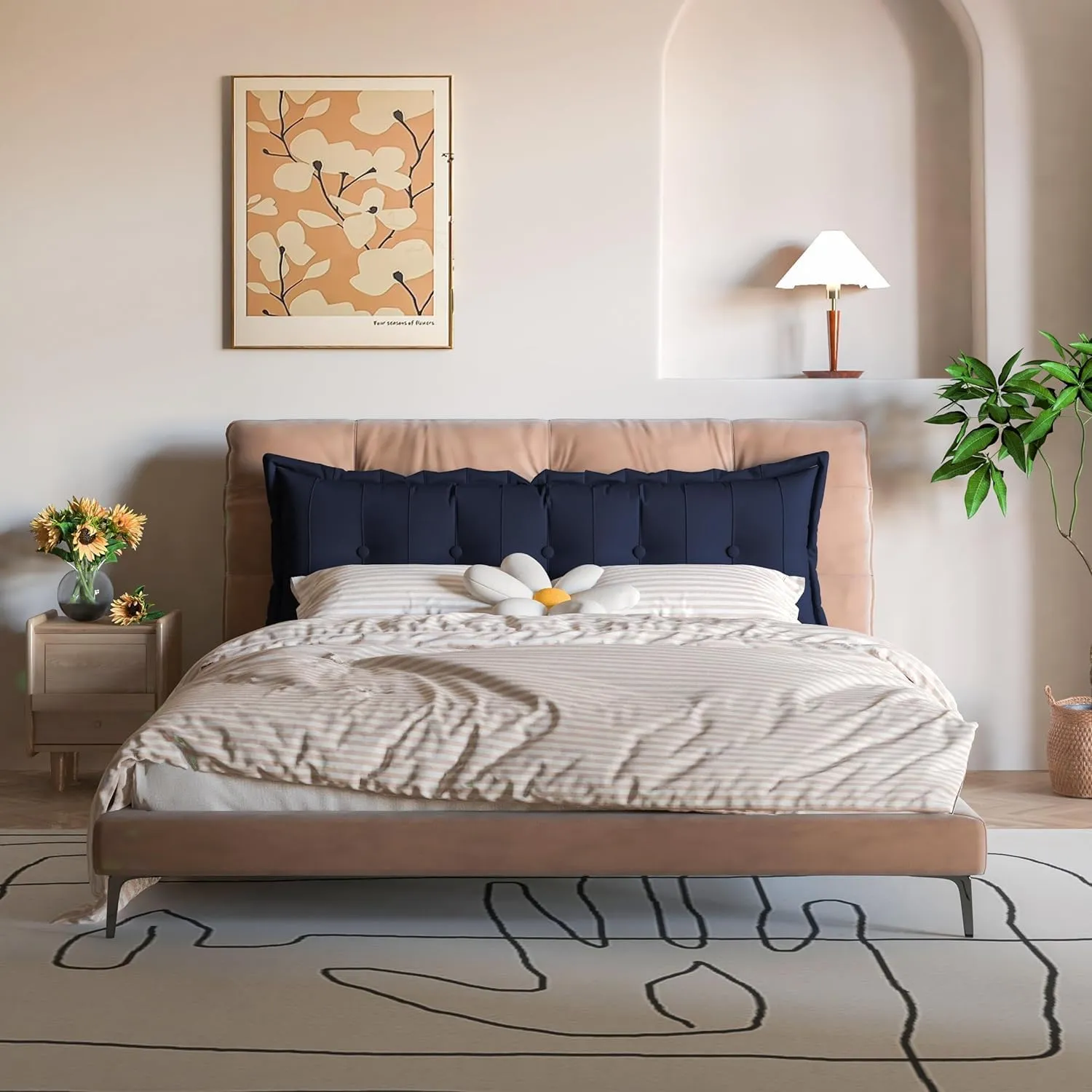 Daneey Large Headboard Pillow King Pillow Headboard Soft Daybed Pillows Bolster Pillow for Bed & Couch Long Pillow for Bed Decorative, Removable Cover
