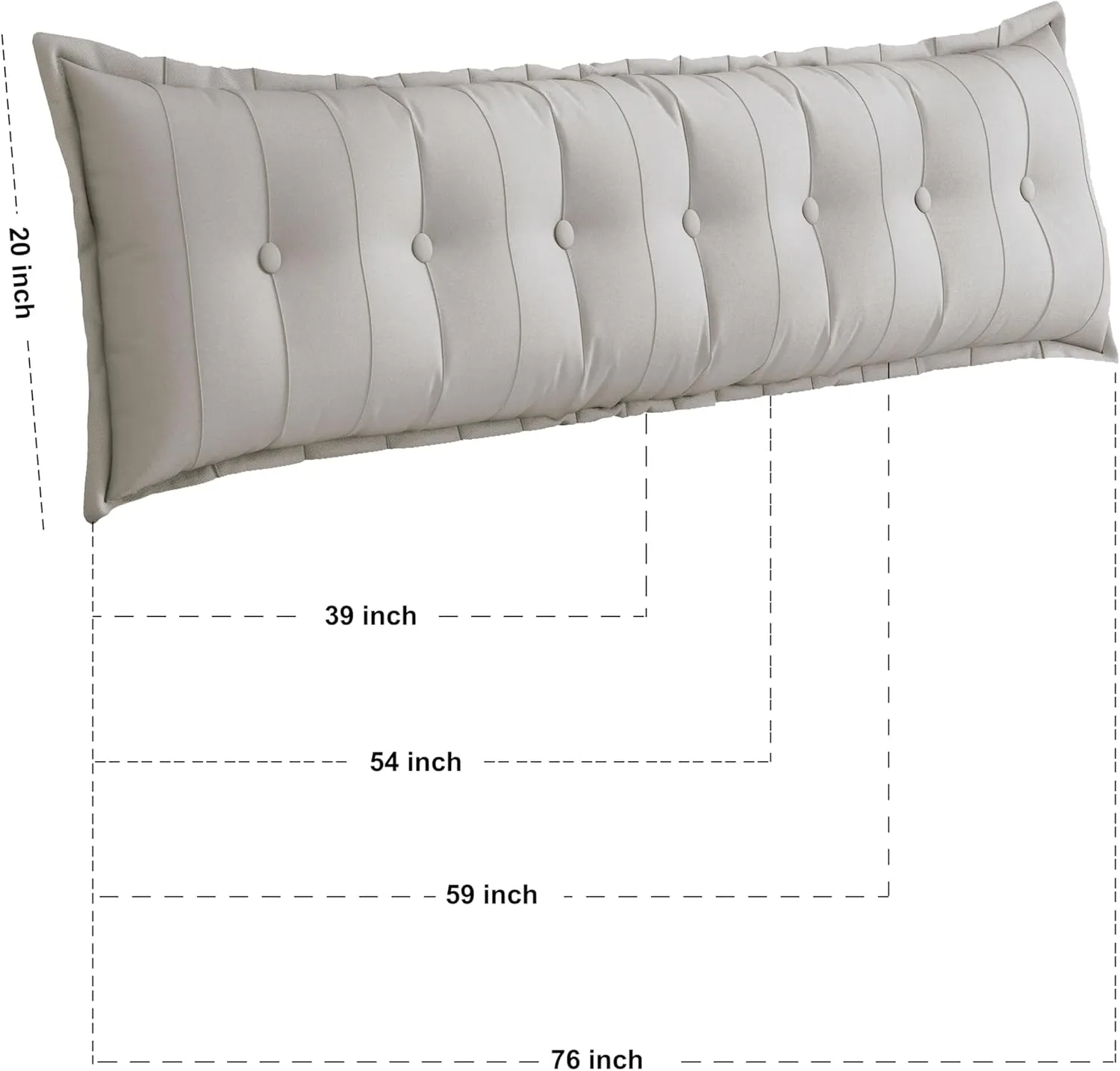 Daneey Large Headboard Pillow King Soft Daybed Pillows Bolster for Bed Back Pillow for Sitting in Bed Long Pillow for Bed Reading Pillow Adult Couch Sofa Backrest, Removable Cover
