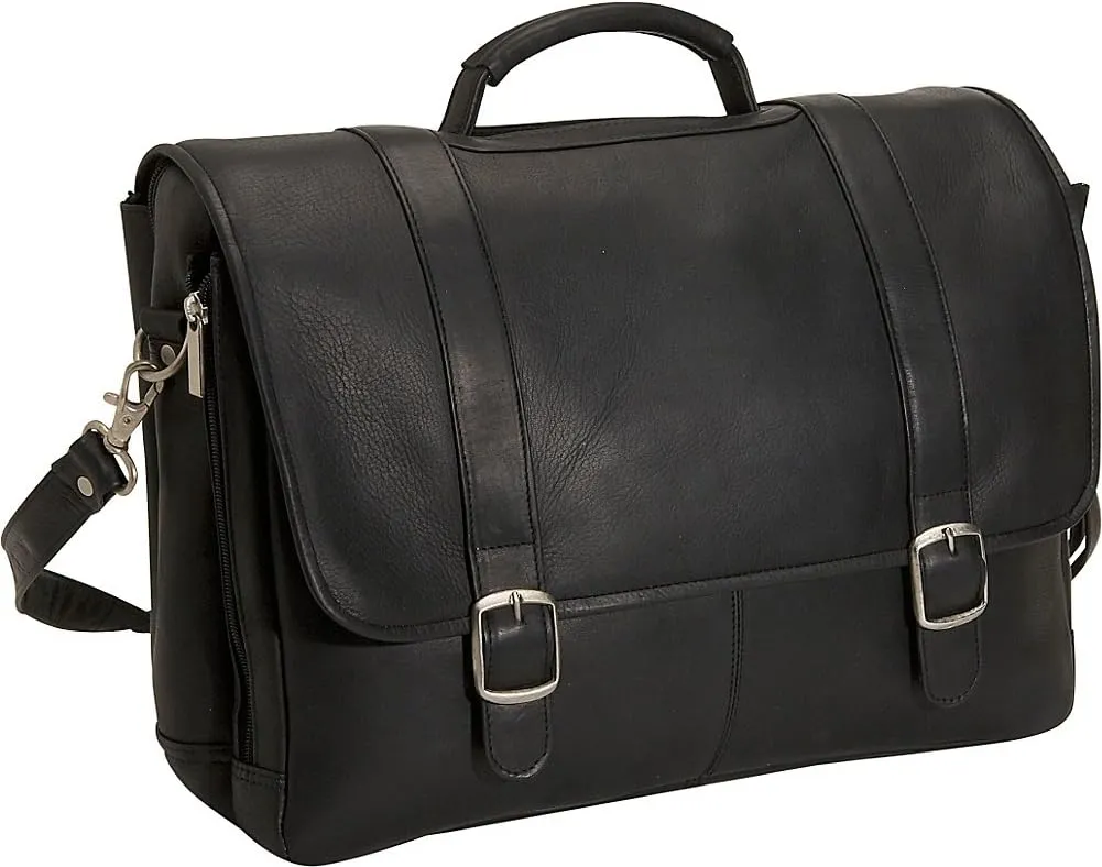 David King & Co. Porthole Laptop Briefcase, Black, One Size
