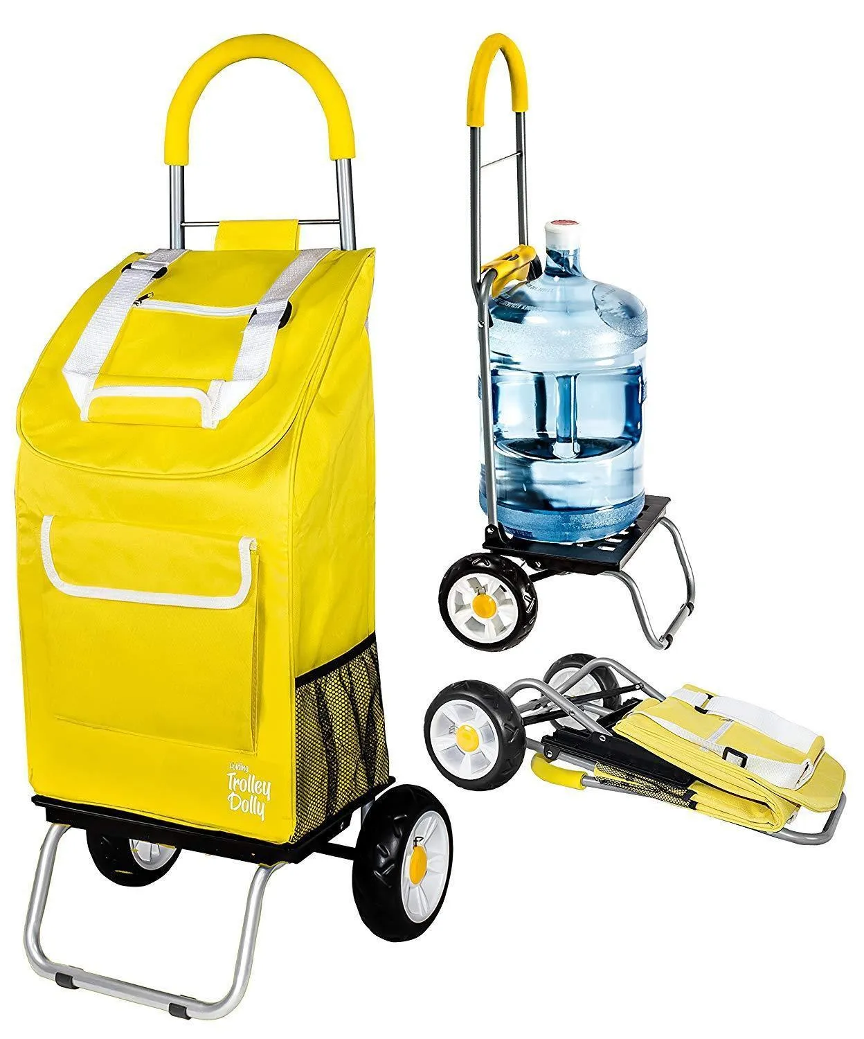 Dbest  Trolley Dolly, Brown Shopping Grocery Foldable Cart