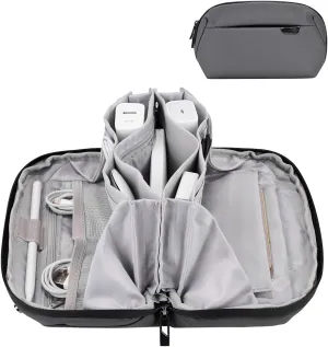 DDgro Electronics Cord Organizer Travel Case, Charger Pouch, Tech Accessories Carrying Bag (Dark Grey)