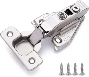 DecoBasics (10 PCS) Full Overlay Soft Close Cabinet Hinges for Kitchen Cabinets - 105° Face Frame Concealed Cabinet Door Hinge -3 Way Adjustability -Clip on Plate & Matching Screw 4 Easy Installation