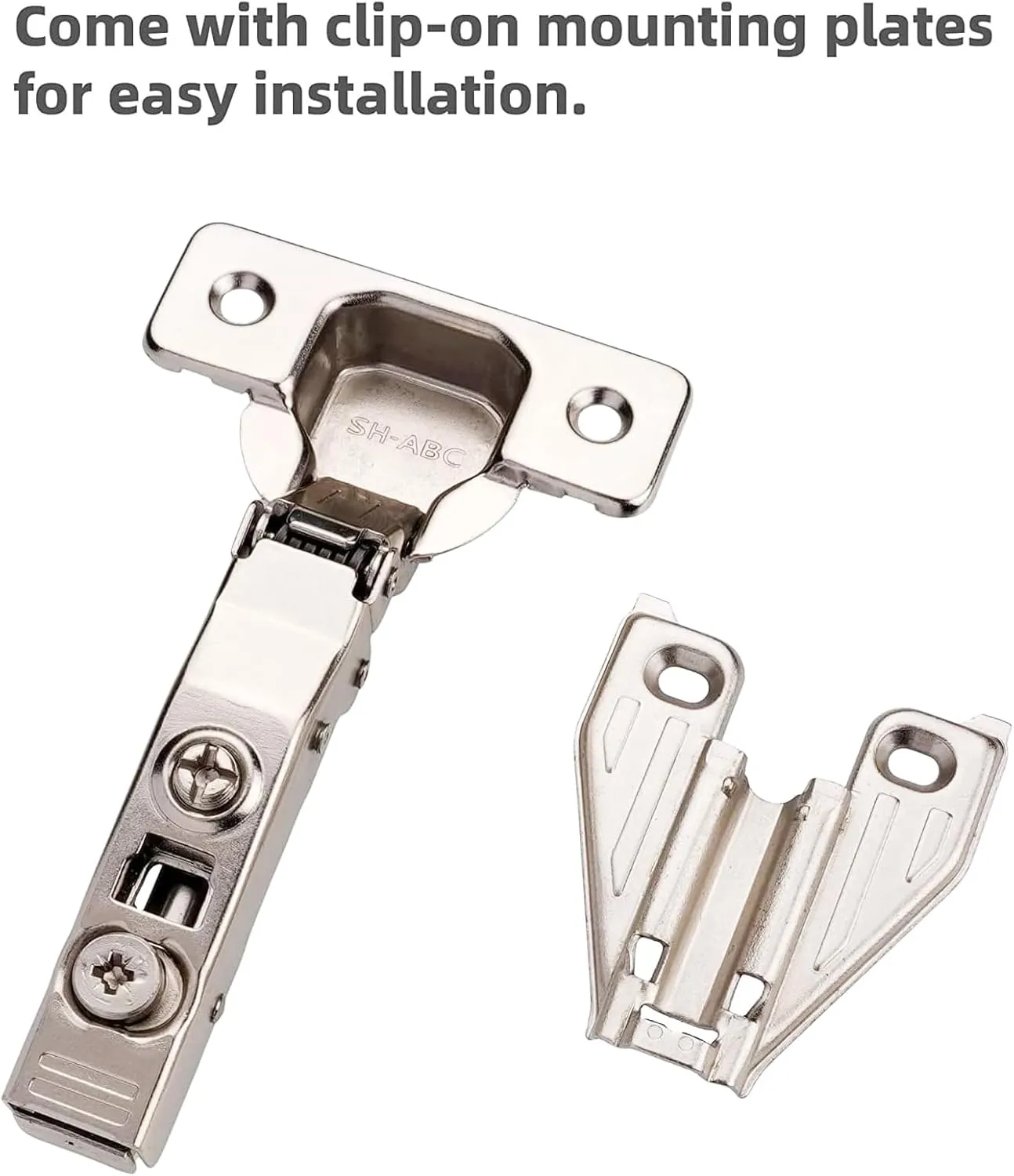 DecoBasics (50 PCS) Full Overlay Soft Close Cabinet Hinges for Kitchen Cabinets - 105° Face Frame Concealed Cabinet Door Hinge -3 Way Adjustability -Clip on Plate & Matching Screw 4 Easy Installation