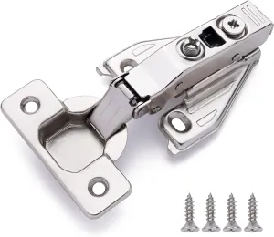 DecoBasics (50 PCS) Full Overlay Soft Close Cabinet Hinges for Kitchen Cabinets - 105° Face Frame Concealed Cabinet Door Hinge -3 Way Adjustability -Clip on Plate & Matching Screw 4 Easy Installation