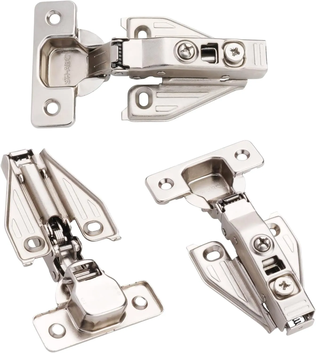 DecoBasics (50 PCS) Full Overlay Soft Close Cabinet Hinges for Kitchen Cabinets - 105° Face Frame Concealed Cabinet Door Hinge -3 Way Adjustability -Clip on Plate & Matching Screw 4 Easy Installation