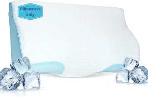 Derila Queen Size Cooling Pillowcase | Optimal Temperature Control for Your Derila Memory Foam Pillow for Perfect Sleep. Quality Material White Pillowcase ensures for Derila Anti Snore Pillows