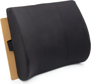 DMI Lumbar Support Pillow for Chair to Assist with Back Support with Removable Washable Cover and Firm Insert to Ease Lower Back Pain while Improving Posture,14 x 13 x 5,Contoured Foam,Elite,Black