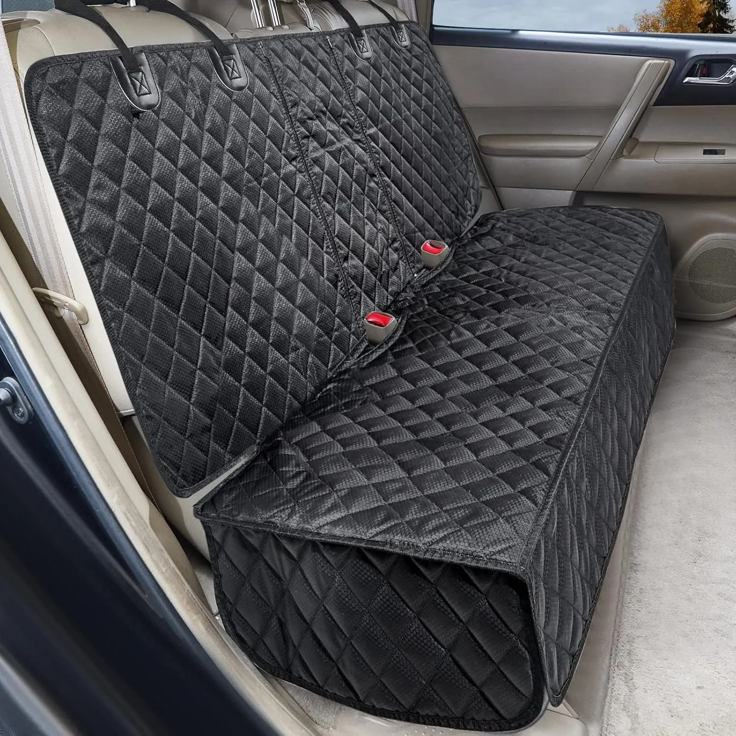 Dog Car Seat Cover for Back Seat Cover for Kids, Waterproof X Large Rear Seat Protector for Pet Auto SUV Truck (XL, Black)