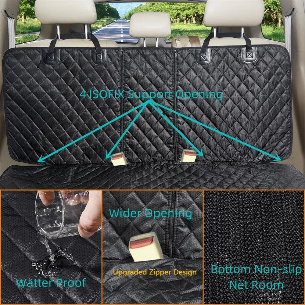 Dog Car Seat Cover for Back Seat Cover for Kids, Waterproof X Large Rear Seat Protector for Pet Auto SUV Truck (XL, Black)