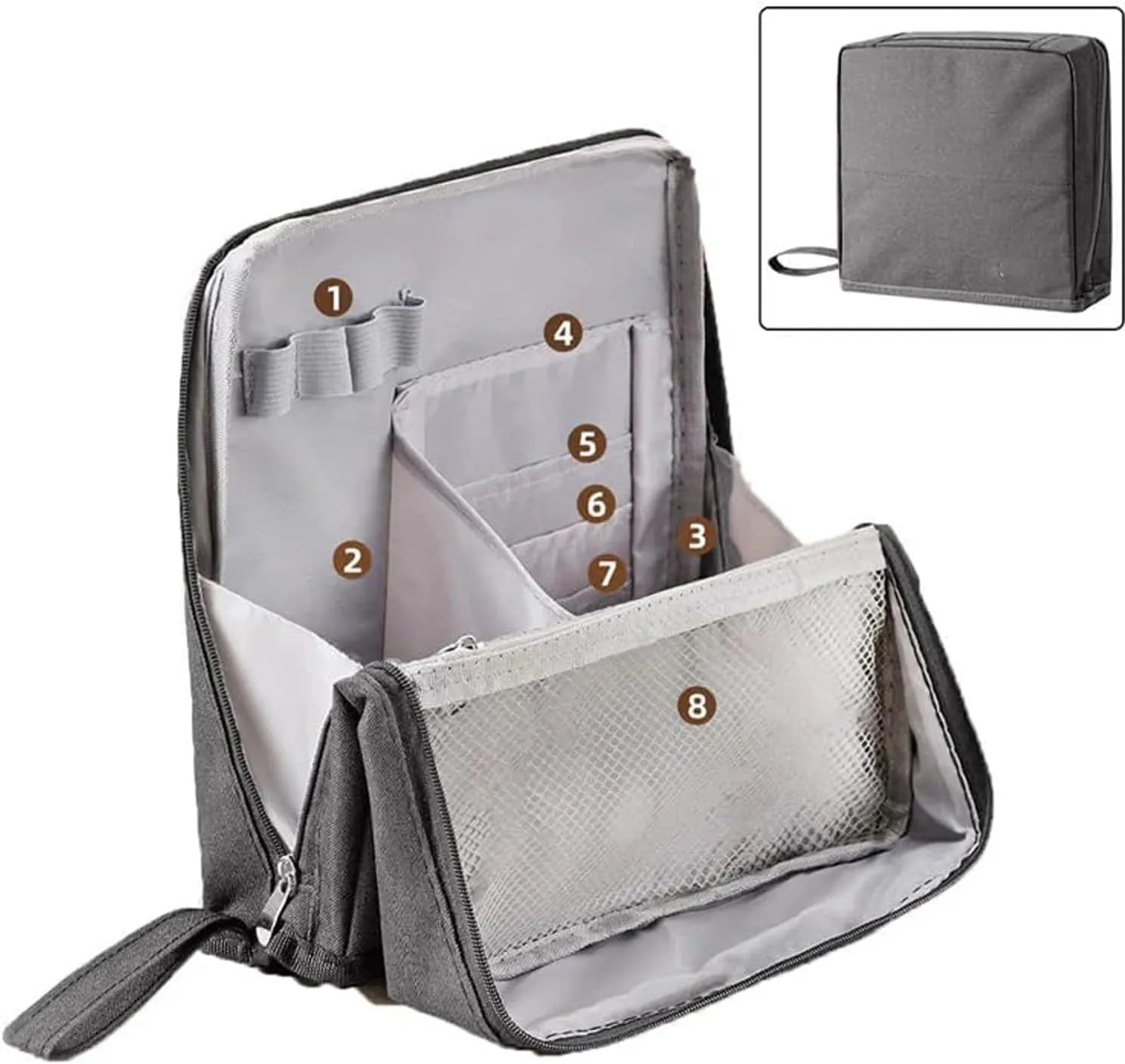 Doresty Standing Makeup Bag, Portable Large Capacity Vertical Makeup Organizer Bag, Multi-purpose Waterproof Makeup Bag with Compartments, for Home or Travel (Black)