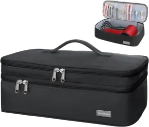 Double-Layer Travel Carrying Case Portable Storage Organizer Bag for Women, Compatible with Revlon One-Step Hair Dryer and Volumizer Hot Air Brush and Attachments Scandihome Series (Bag Only)