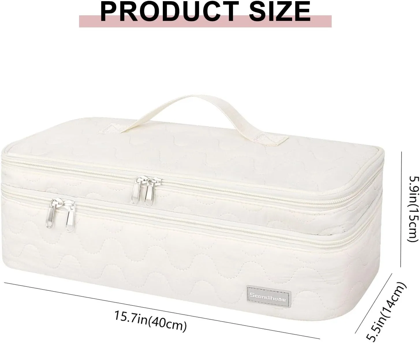 Double-Layer Travel Carrying Case Portable Storage Organizer Bag for Women, Compatible with Revlon One-Step Hair Dryer and Volumizer Hot Air Brush and Attachments Scandihome Series (Bag Only)
