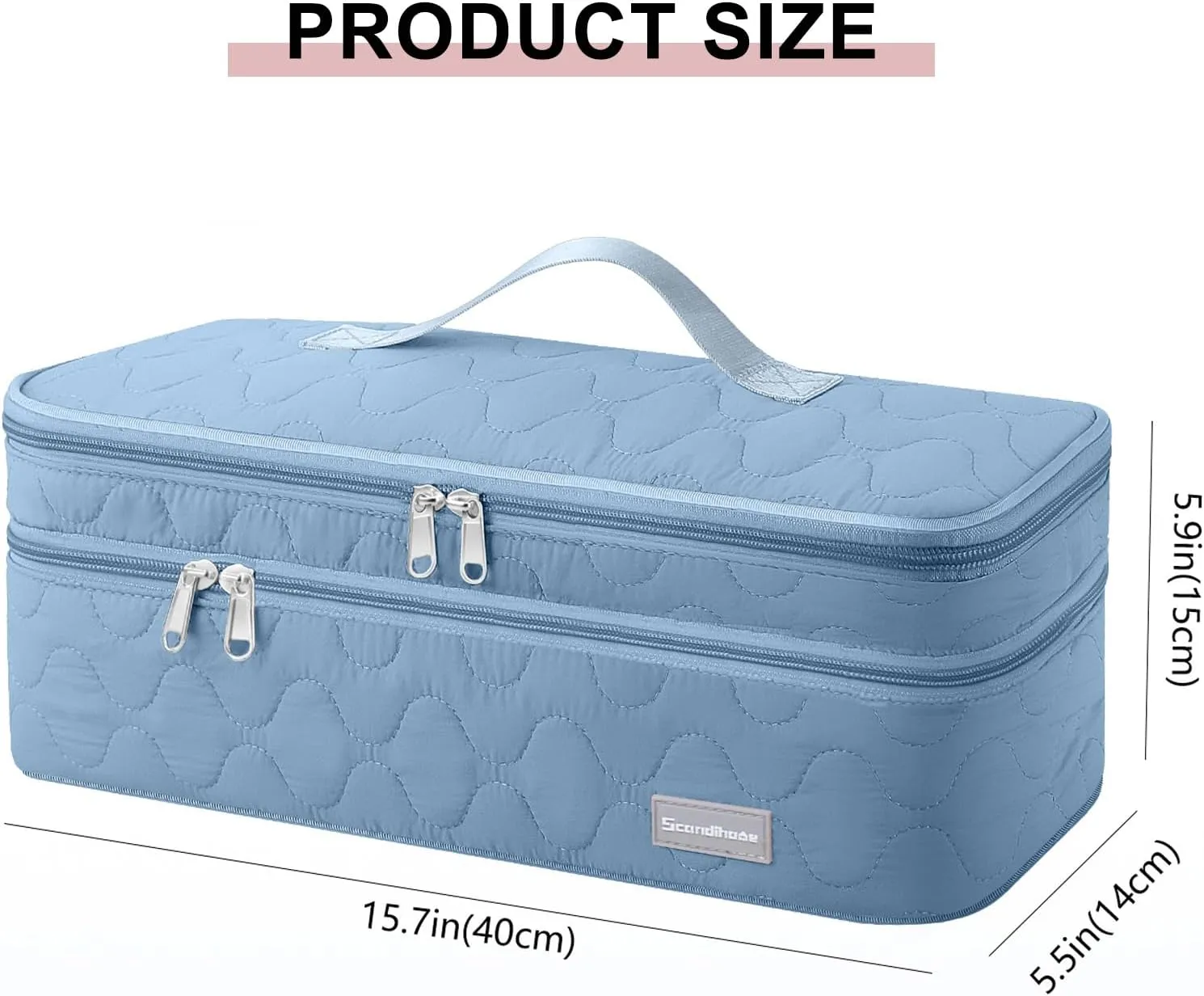 Double-Layer Travel Carrying Case Portable Storage Organizer Bag for Women, Compatible with Revlon One-Step Hair Dryer and Volumizer Hot Air Brush and Attachments Scandihome Series (Bag Only)