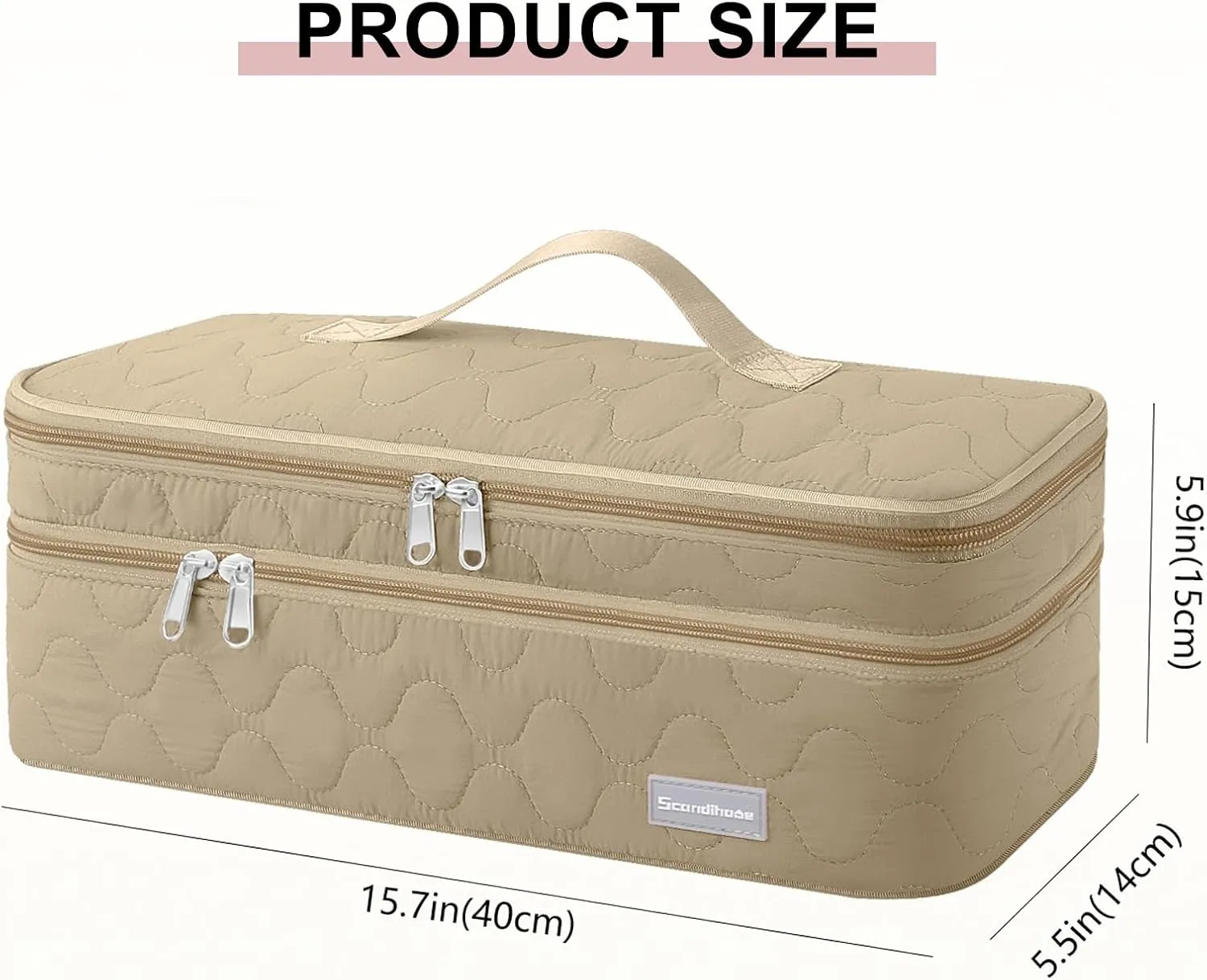 Double-Layer Travel Carrying Case Portable Storage Organizer Bag for Women, Compatible with Revlon One-Step Hair Dryer and Volumizer Hot Air Brush and Attachments Scandihome Series (Bag Only)