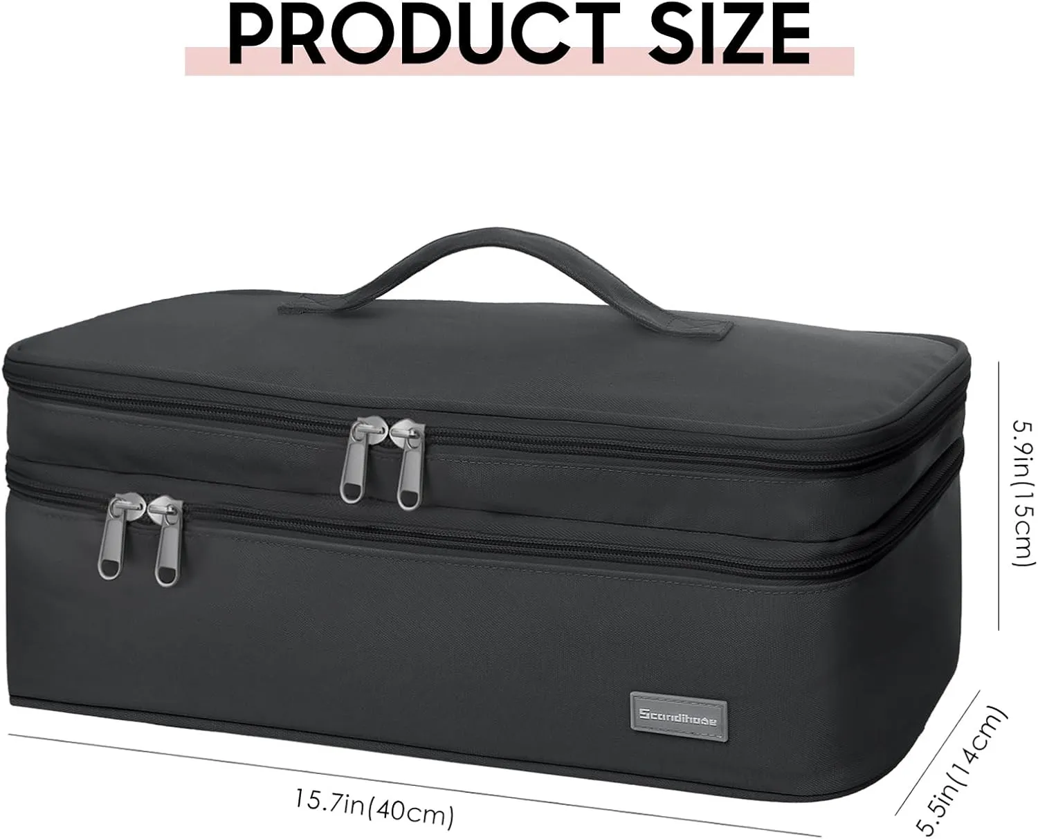 Double-Layer Travel Carrying Case Portable Storage Organizer Bag for Women, Compatible with Revlon One-Step Hair Dryer and Volumizer Hot Air Brush and Attachments Scandihome Series (Bag Only)