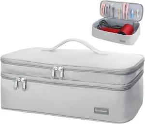 Double-Layer Travel Carrying Case Portable Storage Organizer Bag for Women, Compatible with Revlon One-Step Hair Dryer and Volumizer Hot Air Brush and Attachments Scandihome Series (Bag Only)