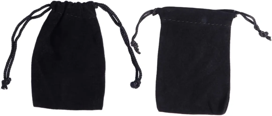 Drawstring Storage Bag Pouches Basket Drawstring Jewelry Sealable Dice Bag Baggies Velvet Cube Boxes Toolbox Net Hanging Jewelry Organizer with Pockets Large with Handles Black