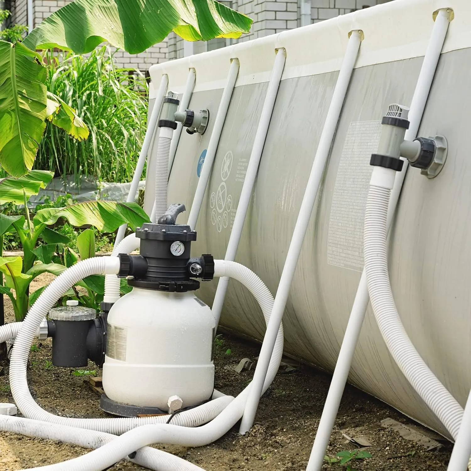 eBoot 2 Pcs 29060e Above Ground Pool Hoses 1.5" Diameter 59" Long Swimming Pool Pump Hose Replacement for Filter Pump, Saltwater System, Sand Filters Accessories(White)