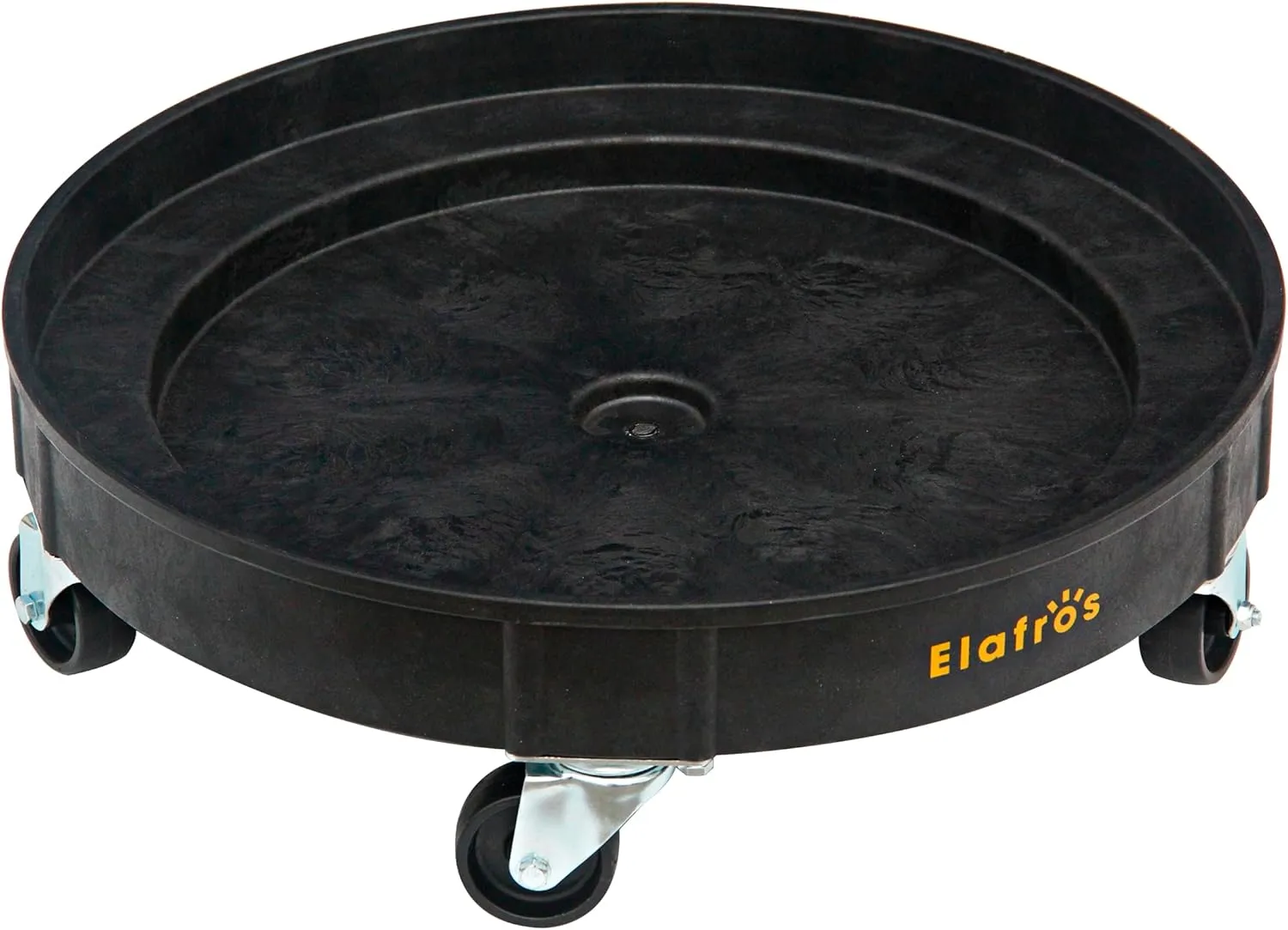 ELAFROS 30 Gallon and 55 Gallon Heavy Duty Plastic Drum Dolly – Durable Plastic Drum Cart 900 lb. Capacity- Barrel Dolly with 5 Swivel Casters Wheel,Black