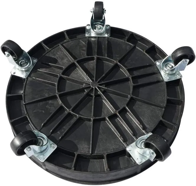 ELAFROS 30 Gallon and 55 Gallon Heavy Duty Plastic Drum Dolly – Durable Plastic Drum Cart 900 lb. Capacity- Barrel Dolly with 5 Swivel Casters Wheel,Black