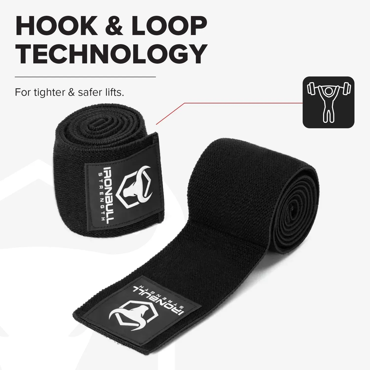 Elbow Wraps for Weightlifting (1 Pair) - 50" Elastic Elbow Braces for Weight Lifting - Elbow Support for Bench Press, Powerlifting, Fitness, & Gym Workout - Gym Elbow Straps Weightlifting - Elbow Compression Strap Brace
