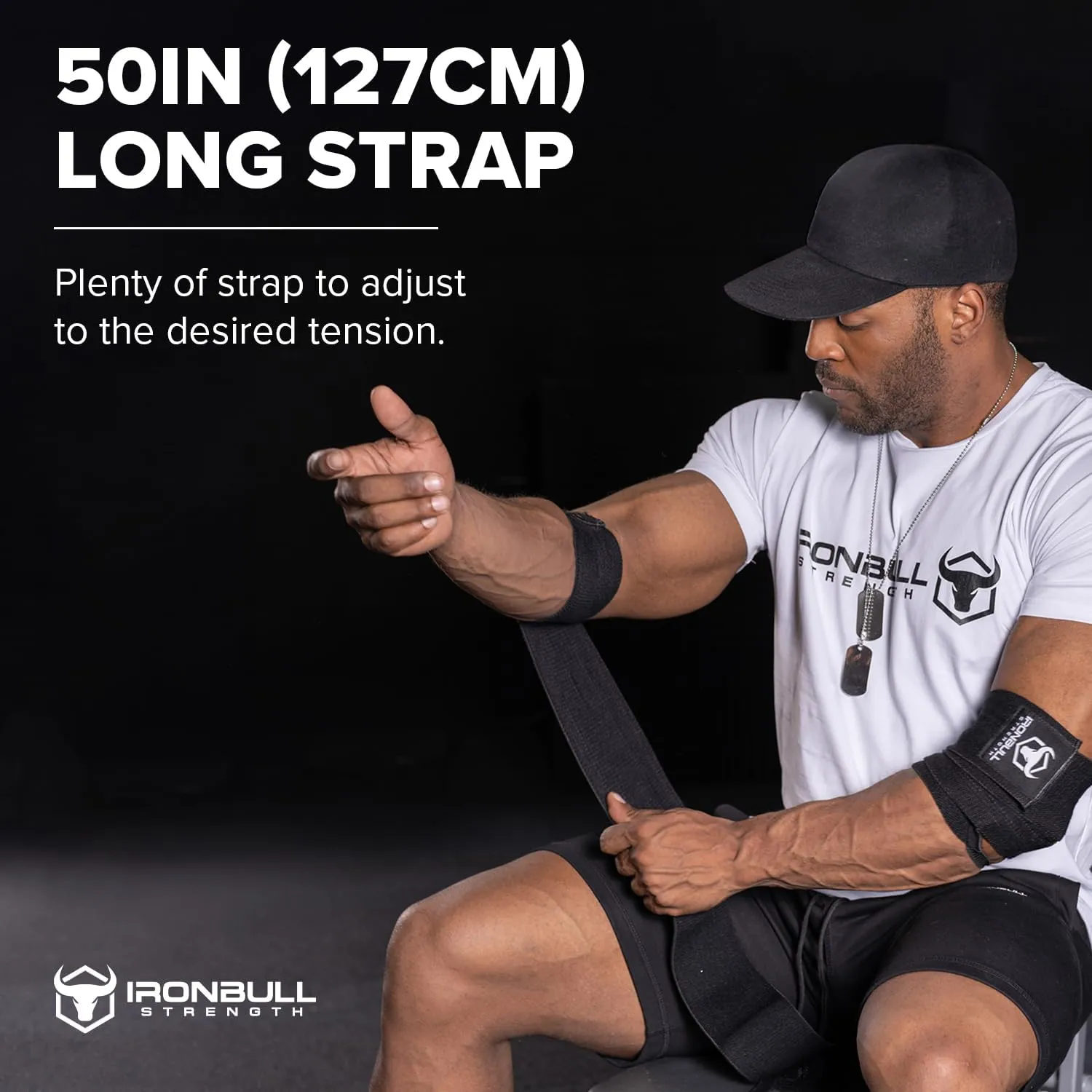 Elbow Wraps for Weightlifting (1 Pair) - 50" Elastic Elbow Braces for Weight Lifting - Elbow Support for Bench Press, Powerlifting, Fitness, & Gym Workout - Gym Elbow Straps Weightlifting - Elbow Compression Strap Brace