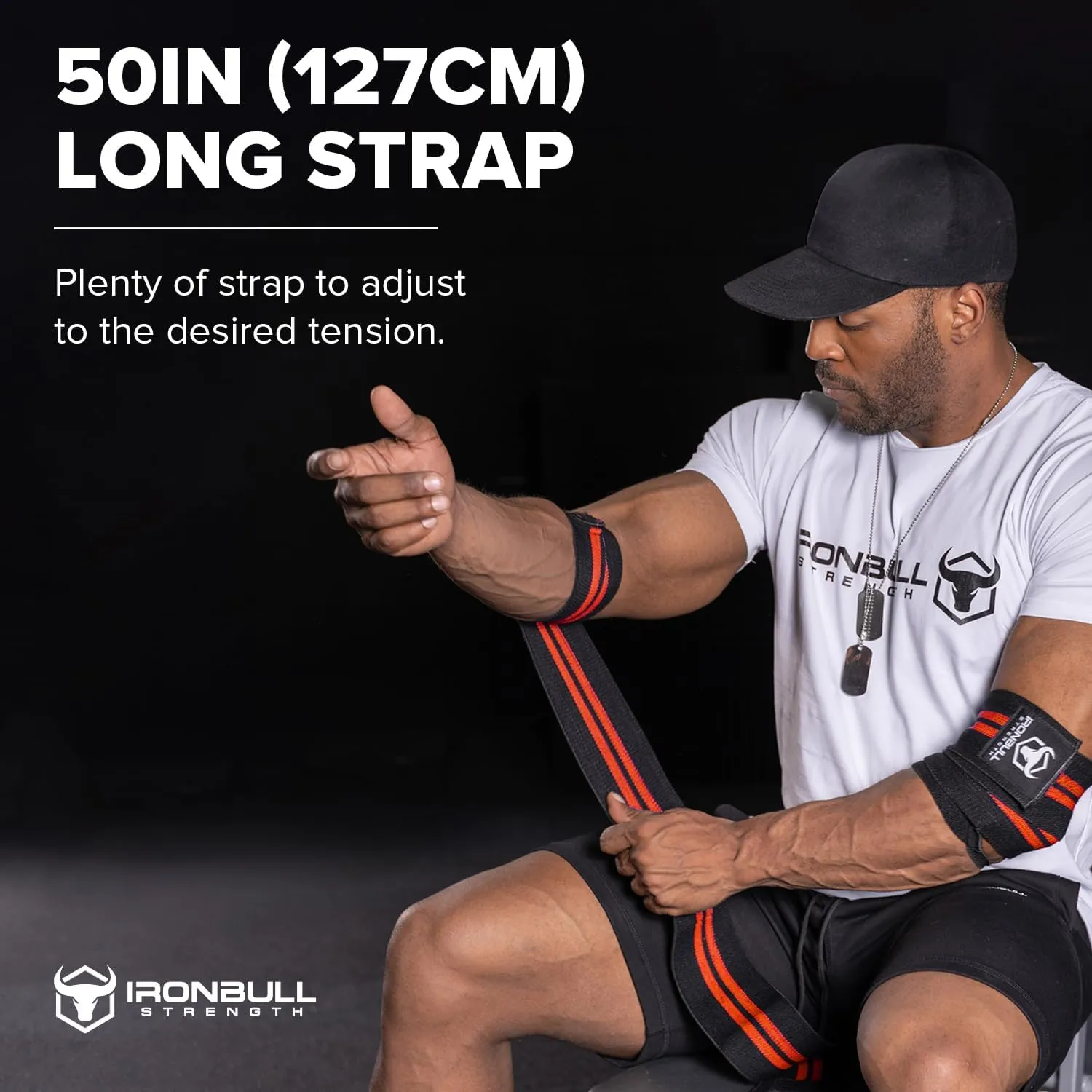 Elbow Wraps for Weightlifting (1 Pair) - 50" Elastic Elbow Braces for Weight Lifting - Elbow Support for Bench Press, Powerlifting, Fitness, & Gym Workout - Gym Elbow Straps Weightlifting - Elbow Compression Strap Brace