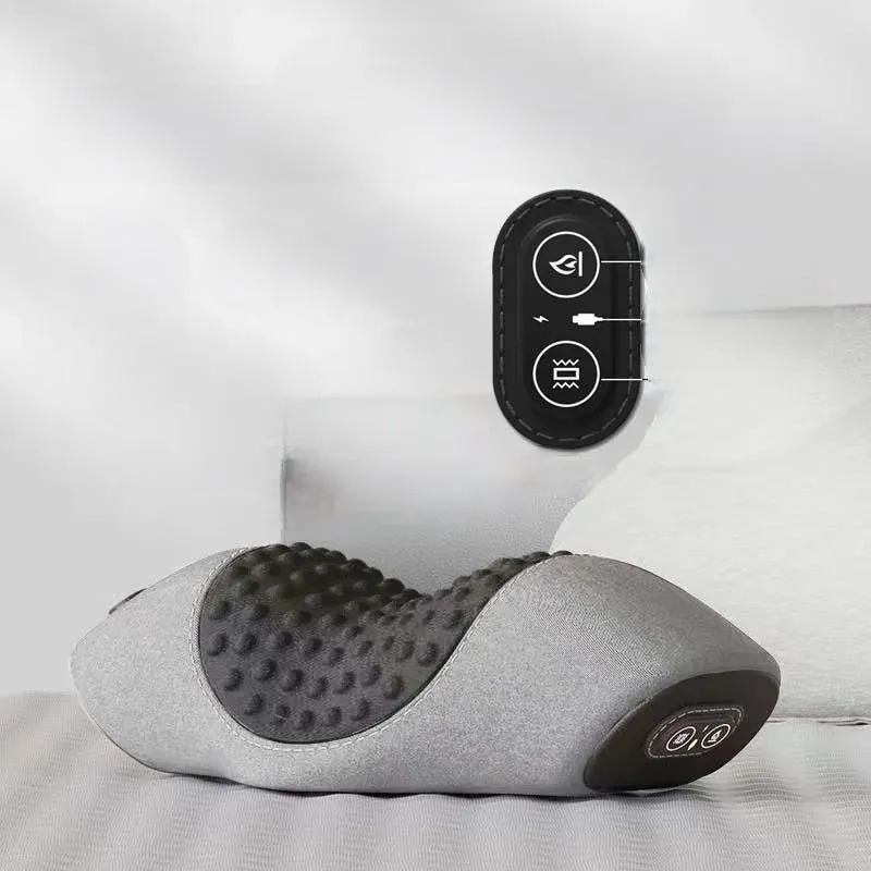 Electric Heated Neck Massage Pillow – Soothing Vibration & Memory Foam for Deep Relaxation